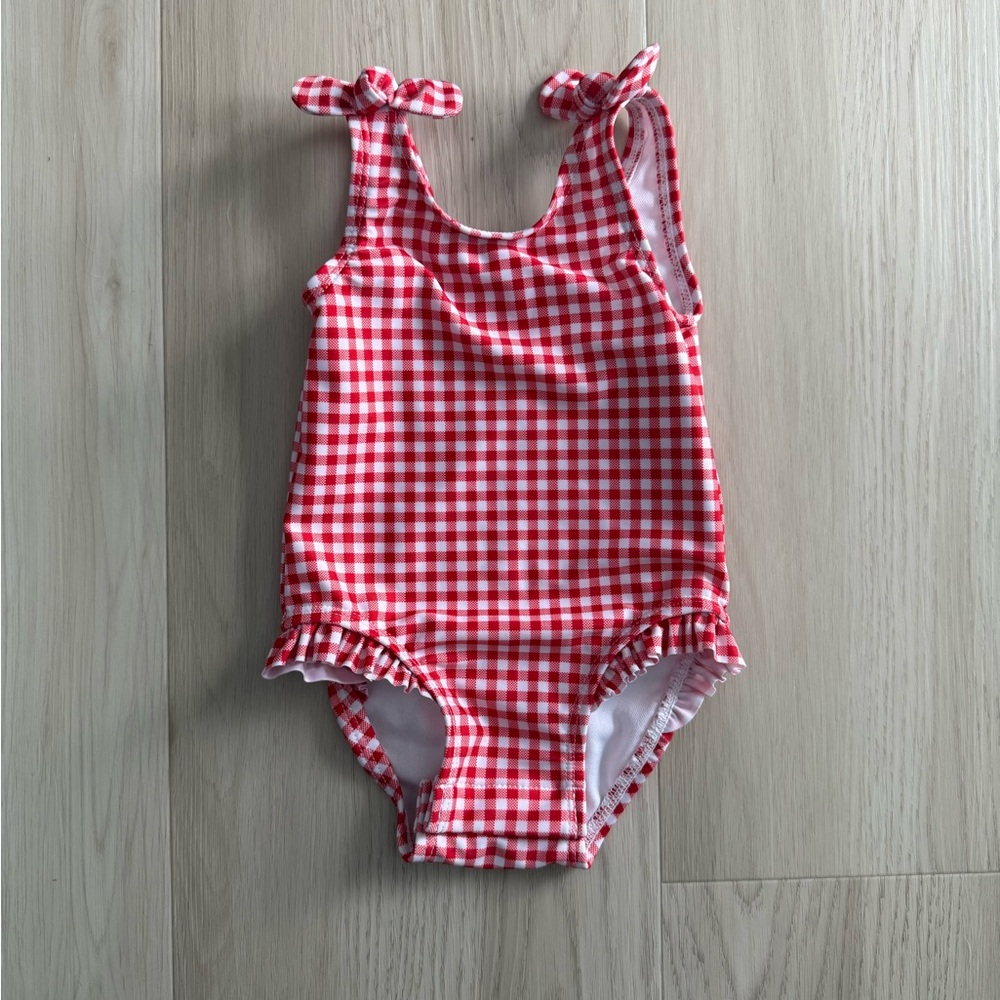Cat & Jack Red and White Checkered Swimsuit